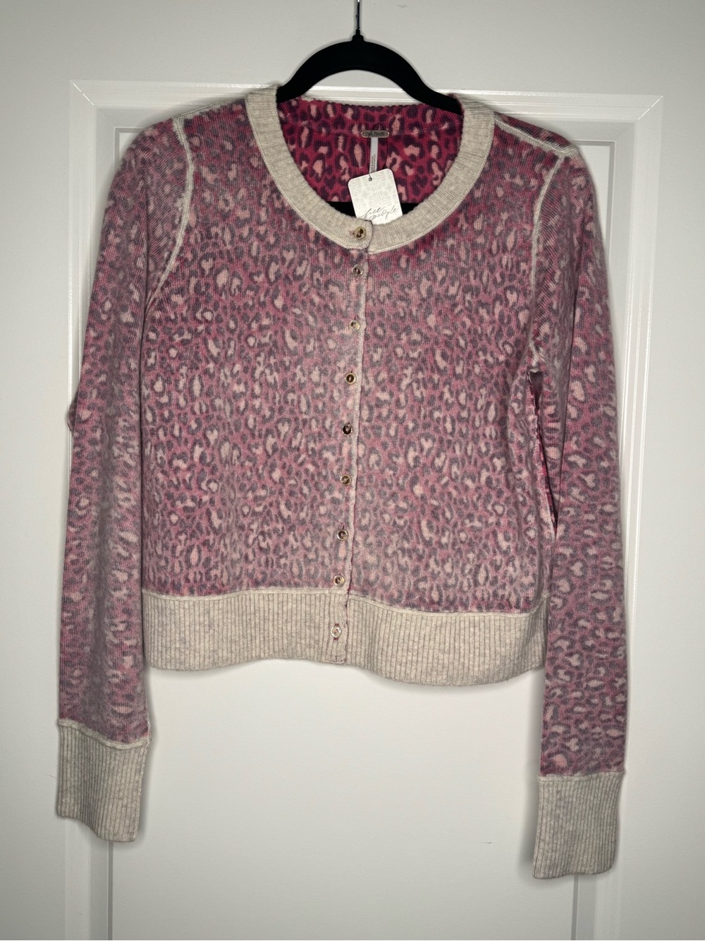 NWT Free People Nocturnal Cashmere Cardi (Red Grape Combo)